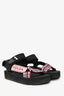 Prada Black Nomad Logo Print Flat Sandals Size 36.5