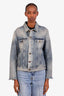 Saint Laurent Blue Denim Distressed Jacket Size L