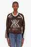 Kith Brown Nylon Checkered Long Sleeve Pullover Top Size XS