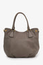 Prada Grey Leather Vitello Daino Shoulder Bag with Strap