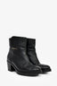 Pre-Loved Chanel™ Black Leather Block Heel Ankle Boots Size 37.5