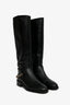Pre-loved Chanel™ Black Leather Interlocking CC Knee High Riding Boots Size 38.5