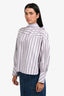 Ganni Pink Cotton Misty Lilac Stripe Long-Sleeve Shirt Size XS