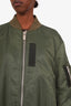 Sacai Khaki Green Nylon Twill Blouson Bomber Jacket Size 2