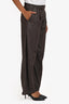 Brunello Cucinelli Brown Sparkling Cotton Pleated Pant Size 2