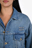 Miu Miu 2023 Denim Embroidered Logo Blouson Jacket Size 38