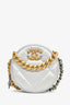 Pre-loved Chanel™ 2020-2021 Silver Lambskin 19 Round Crossbody Gold Hardware