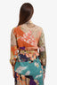 Gucci Multicoloured Silk Patterned Belted Tunic Top Size 40
