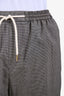 Celine Black Wool Houndstooth Drawstring Trousers Size 36