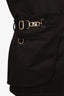 Fendi Black Cotton Long Sleeve Mini Dress with Waist Belt Size L