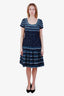 Oscar de la Renta 'Robe en maille à broderies' Mini Dress Size 10