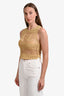 Pinko Yellow Crochet Sleeveless Top Estimated Size S