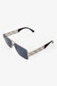 Versace Silver Tone Rectangular Logo Sunglasses