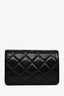Pre-loved Chanel™ 2014 Black Lambskin Leather 'Golden Class' CC Wallet On Chain