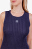 Loewe Blue Sparkle Anagram Rib Knit Tank Dress Size M