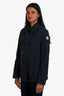 Moncler Navy Blue Nylon Double Breasted 'Eugenie' Jacket Size 1