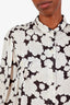 Smythe Black/White Floral Button-Up Top Size M
