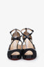 Christian Louboutin Black Black Patent Leather Glitter Mira Bella Sandals Size 39