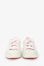 Louis Vuitton White/Pink Leather Time Out Bow Sneakers Size 39