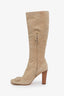 Escada Beige Suede Knee High Boots Size 40.5