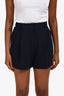 Max Mara Studio Navy Pleated Shorts Size 4