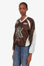 Kith Brown Nylon Checkered Long Sleeve Pullover Top Size XS