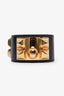 Hermès Black Leather 'Collier de Chien' Bracelet with GHW