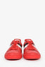 Louis Vuitton Red Leather Low Profile Sneakers Size 6 Men's