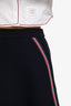 Thom Browne Navy Knit Grosgrain Strap Mini Skirt Size 36