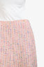Pre-loved Chanel™ Pink Multicolour Cotton Wool Tweed Mini Skirt Size 42