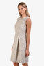 Rebecca Taylor Cream Multi Tweed Raw Edge Sleeveless Dress Size 4