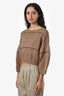 Brunello Cucinelli Brown Knit Monili Bead Sequin Sweater Size Medium