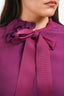 Lanvin Purple Silk Blend Boxy Sleeveless Blouse with Floral Size 40