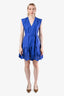 Derek Lam 10 Crosby Blue Cotton Embroidered Belted Sleeveless Mini Dress Size 2