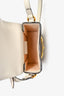 Gucci White Leather GG Supreme Trim Mini Horsebit 1955 Crossbody Bag