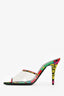 Saint Laurent Multicolour PVC 'Lolita' Floral Print Sandals Size 36.5