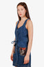 Reformation Blue Denim Lace Front Corset Top Size 8