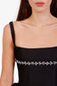 Shushu Tong Black Black Mini Dress with Crystal Embellishments Size 6 UK