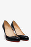 Christian Louboutin Black Patent Leather Round Toe Heels Size 39