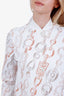 Hermès White/Brown Cotton Horsebit Printed Bomber Jacket Size 34