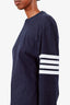 Thom Browne Navy Cotton Long Sleeve Shirt Size 4
