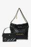 Pre-loved Chanel™ Black Lambskin 22 Small Hobo Bag with Pouch