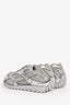 Bottega Veneta Silver Metallic Mesh 'Orbit' Sneakers Size 38