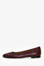 Hermès Burgundy Glossy Calfskin 'Neuilly' Ballerinas Size 38.5
