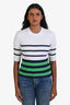 Frame White/Navy Striped Shrunken Ribbed Crew Size M