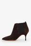 Manolo Blahnik Brown Suede Pointed Toe Booties Size 34