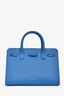 Mansur Gavriel Blue Leather Logo Top Handle with Strap