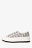 Christian Dior Stone Grey Oblique Embroidered Cotton 'Walk'n'Dior' Platform Sneakers
