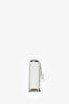 Celine White Grained Calfskin Classic Medium Box Crossbody Bag