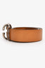 Gucci Brown Leather GG Plaque Belt Size 95/36